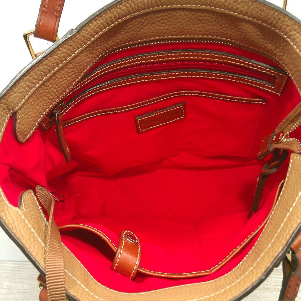 Dooney & Bourke Classic Minimalist Pebble Grain Camel Tan Leather Lexington Tote - Picture 12 of 14